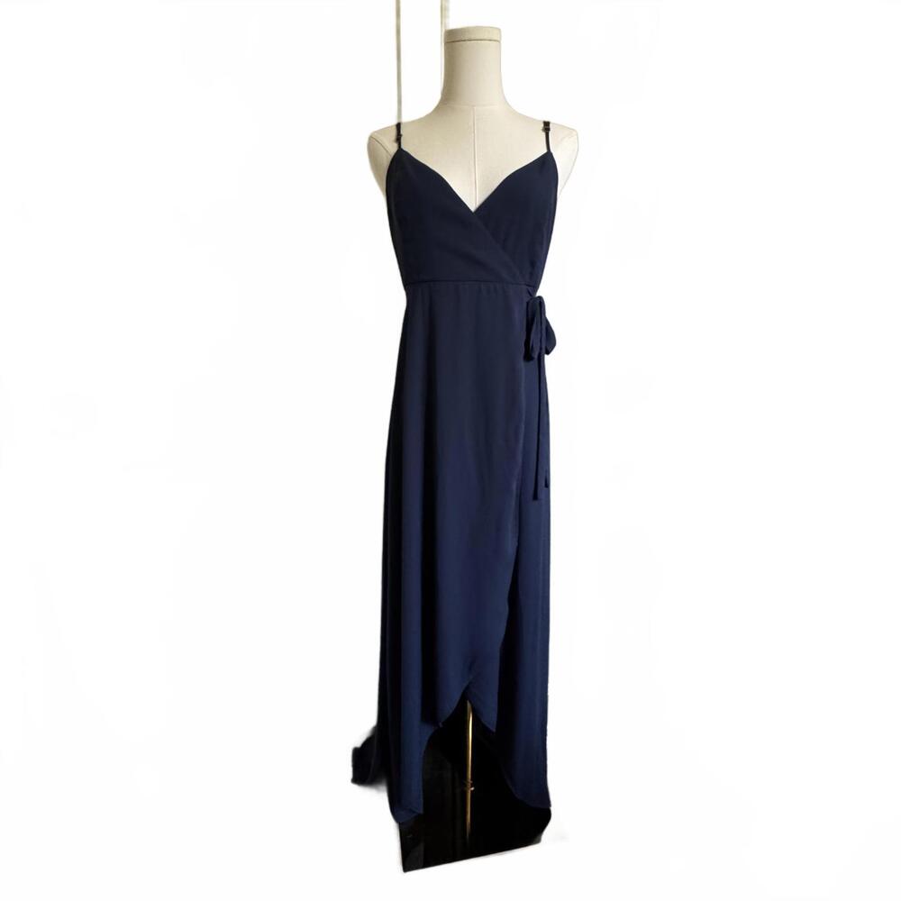🦃 Show Me Your Mumu Mariah Wrap Dress in Rich Navy - Picture 2 of 7